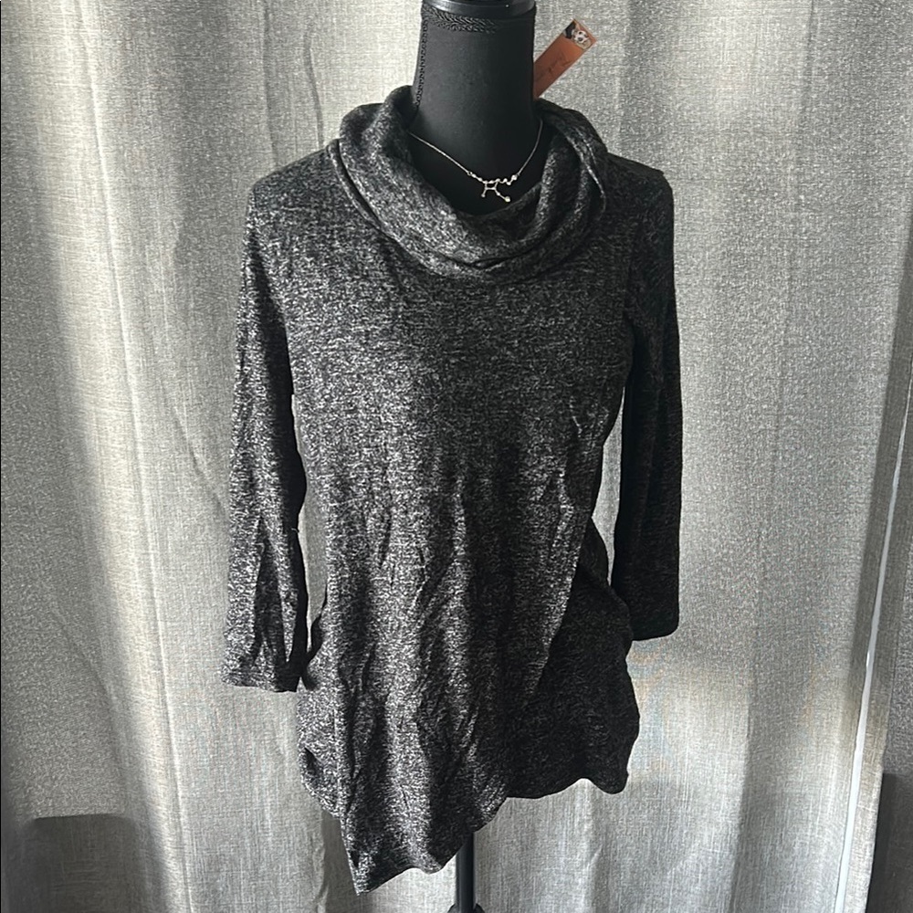 White House Black Market Gray Cowl Neck Sweater